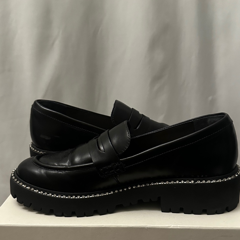 SCHUTZ Black Loafers with Studded Sole